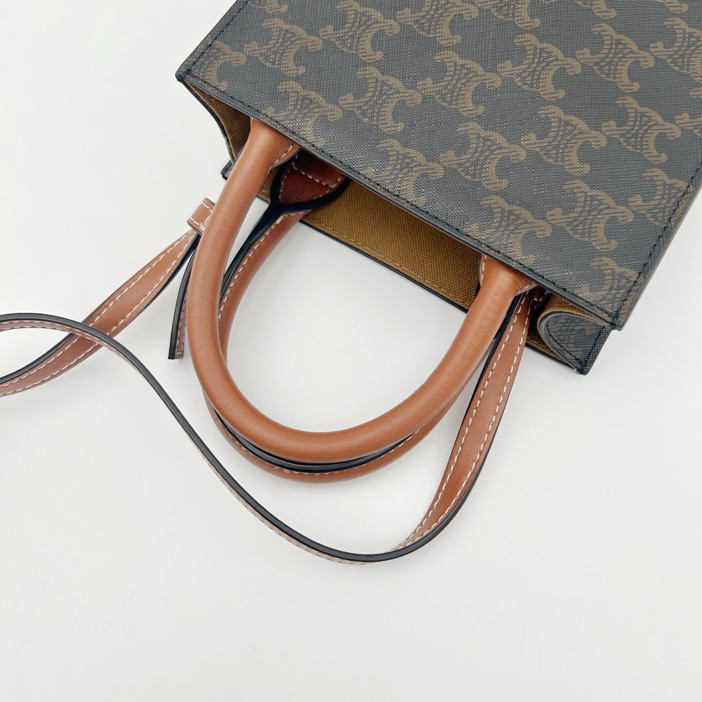 Celine Triomphe Mini Tote Bag Brown [Used]