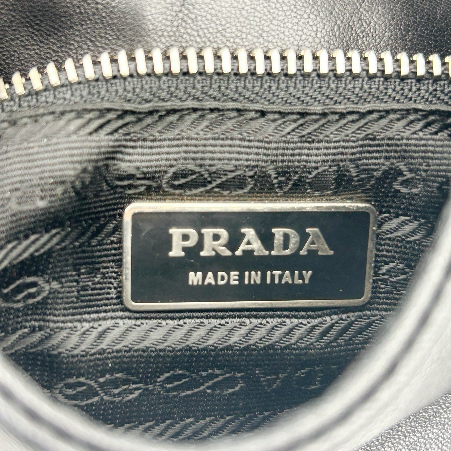 Prada Leather Messenger Saddle Bag Black Silver [Used]