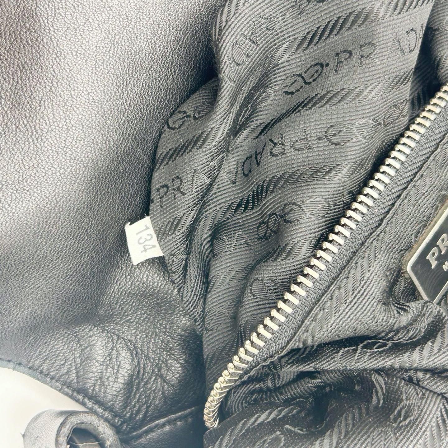 Prada Leather Messenger Saddle Bag Black Silver [Used]