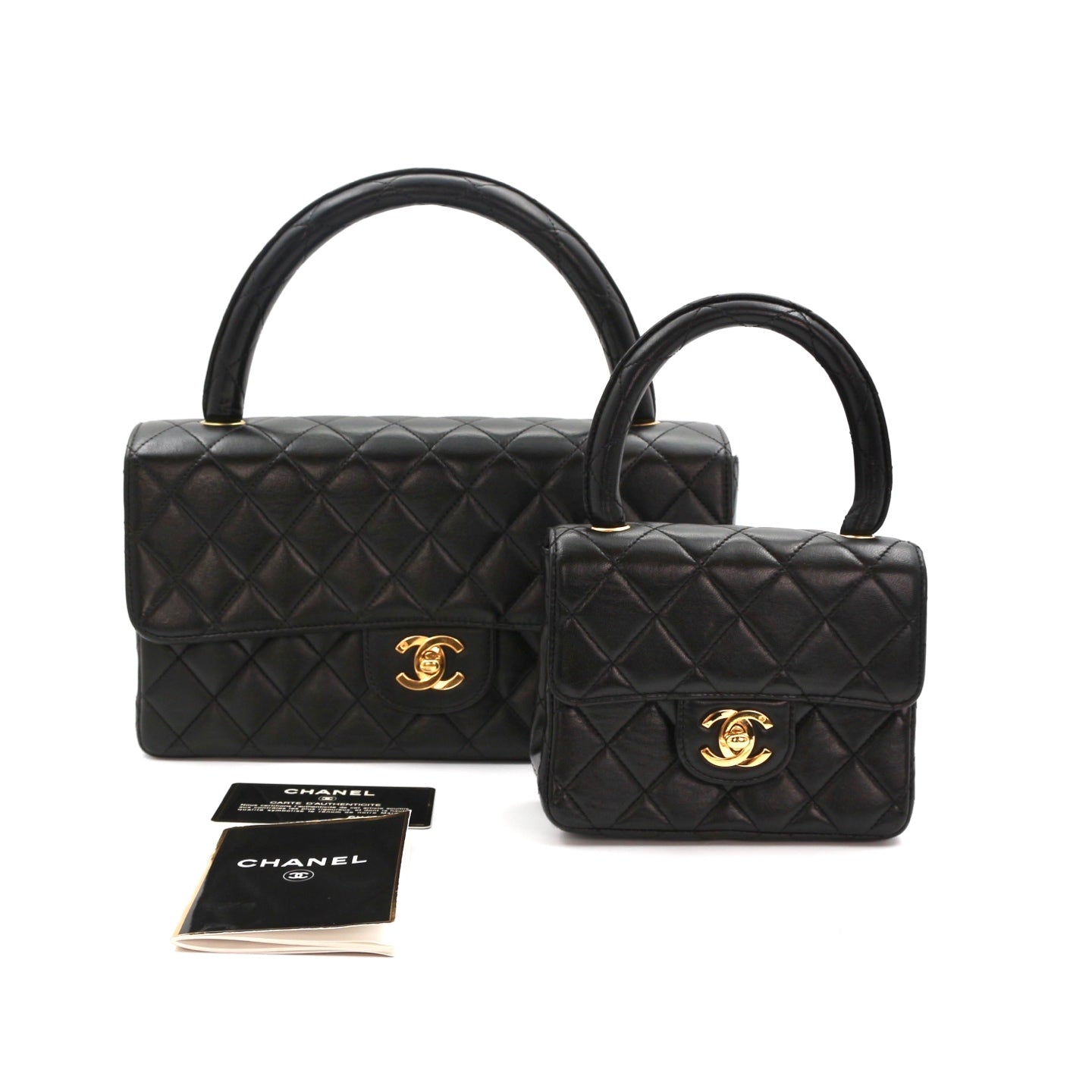 CHANEL Black Lambskin Classic Single Flap Twin Bags[Used]