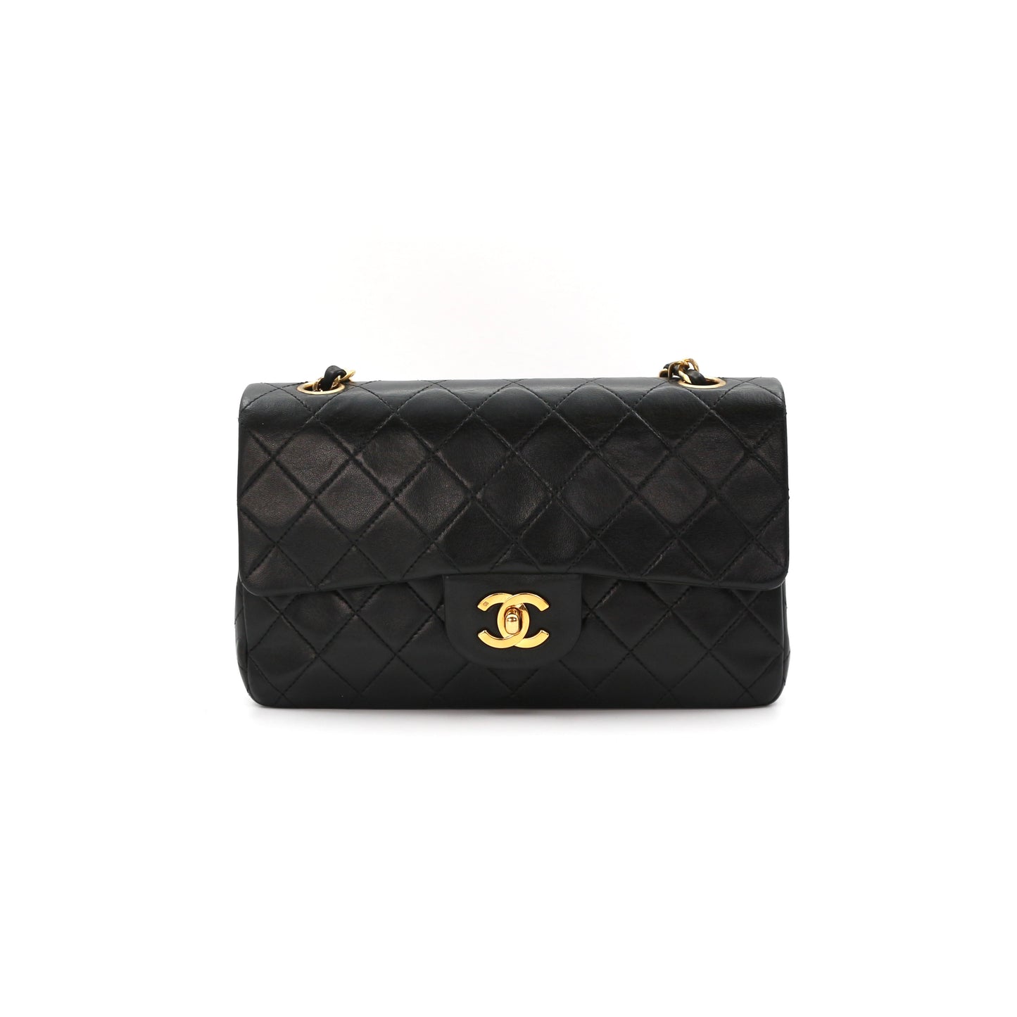 Chanel Black Lambskin Classic Flap Bag 23 Gold Hardware [Used]