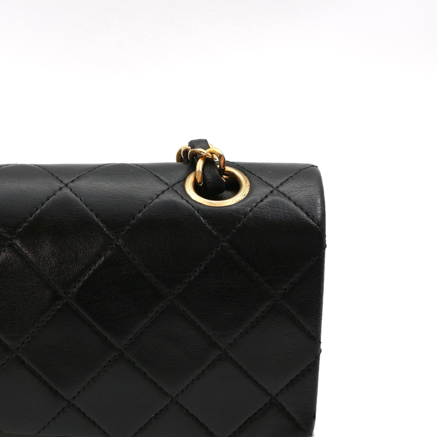 Chanel Black Lambskin Classic Flap Bag 23 Gold Hardware [Used]
