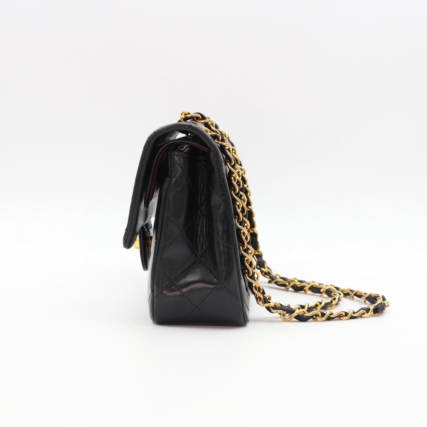 Chanel Black Lambskin Classic Flap Bag 23 Gold Hardware [Used]