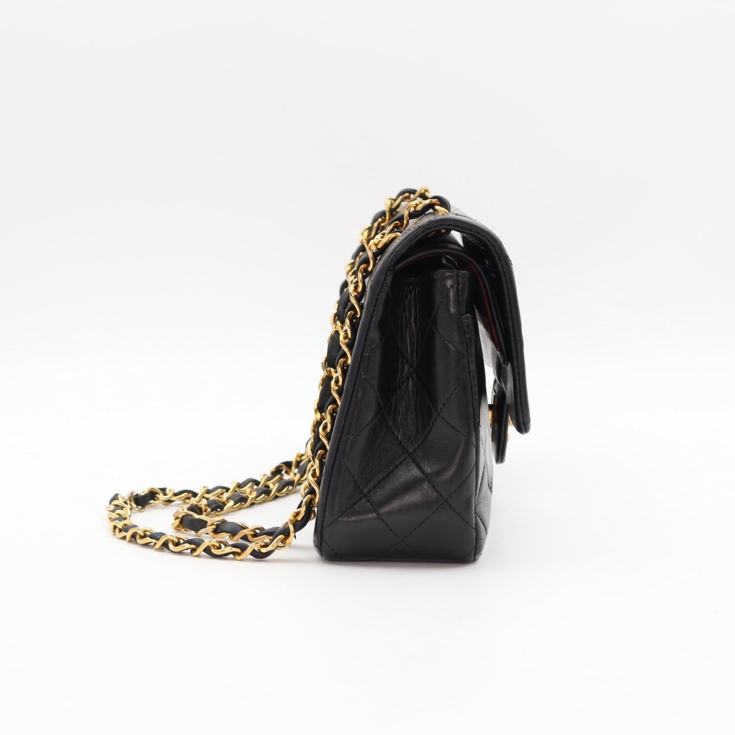 Chanel Black Lambskin Classic Flap Bag 23 Gold Hardware [Used]