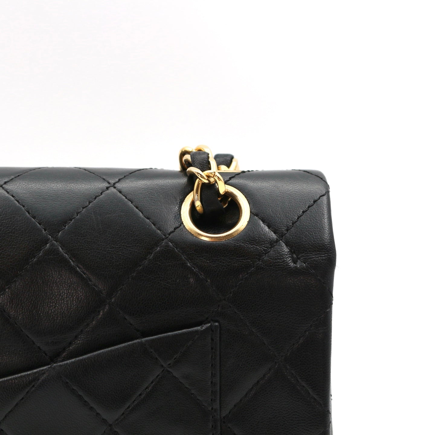 Chanel Black Lambskin Classic Flap Bag 23 Gold Hardware [Used]