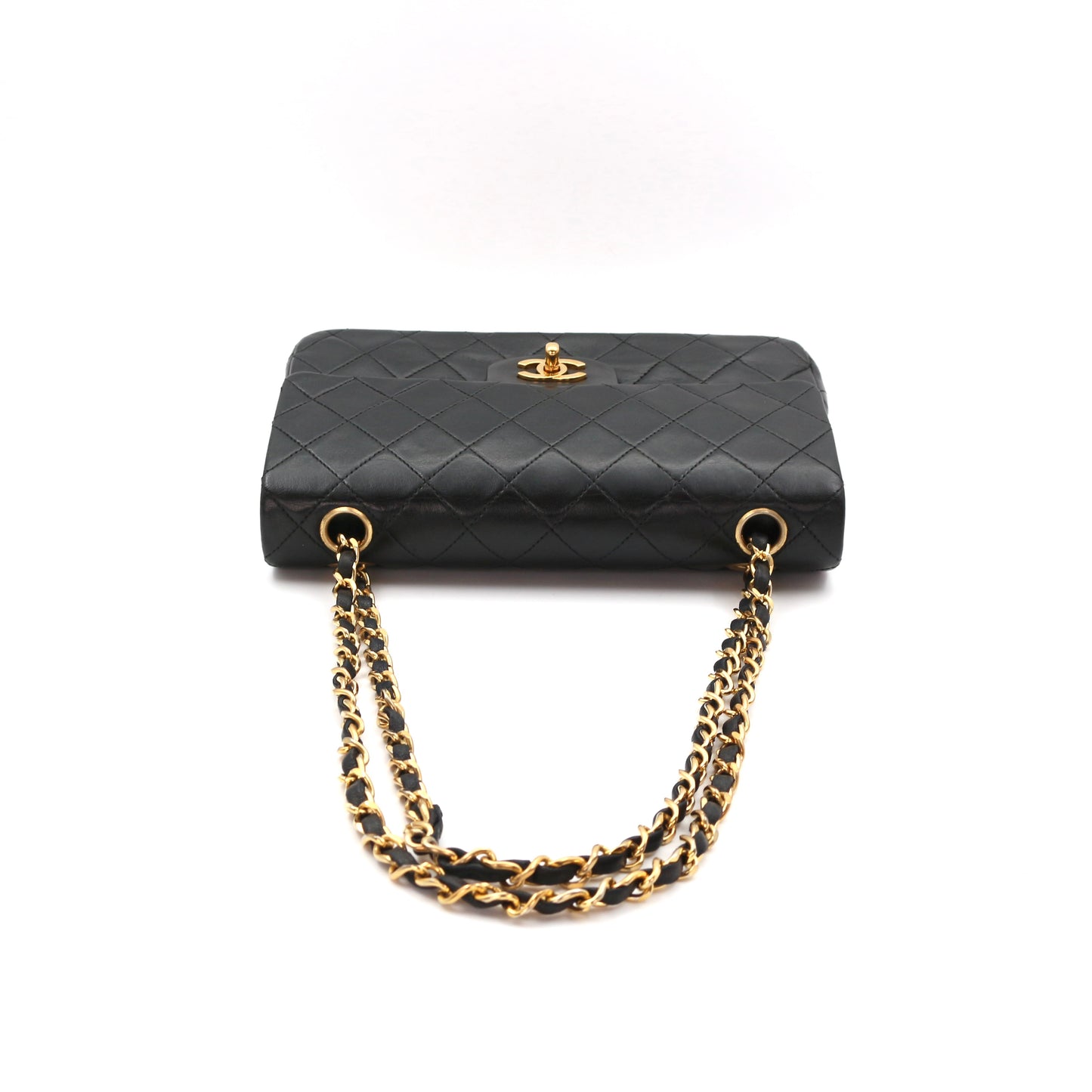Chanel Black Lambskin Classic Flap Bag 23 Gold Hardware [Used]