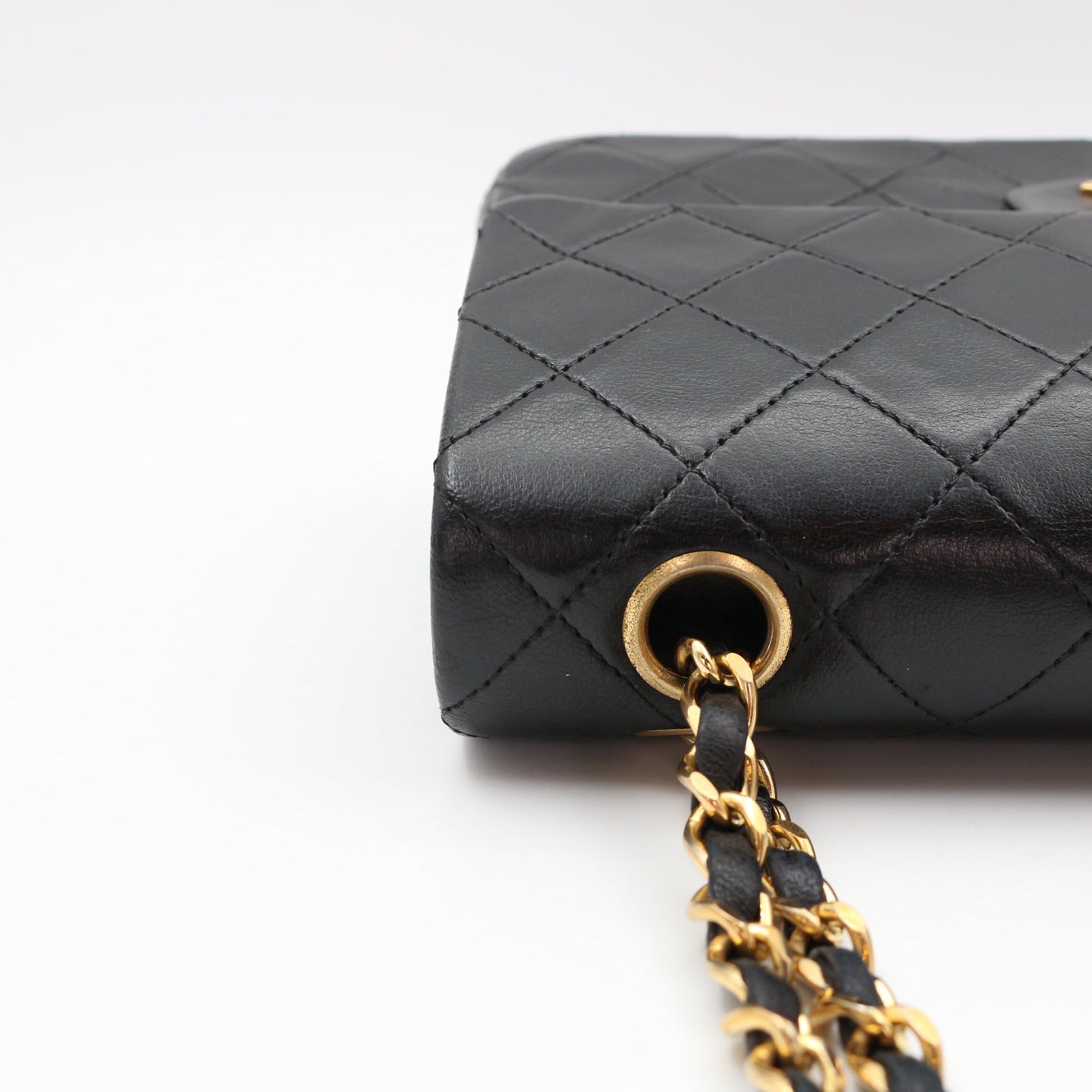 Chanel Black Lambskin Classic Flap Bag 23 Gold Hardware [Used]