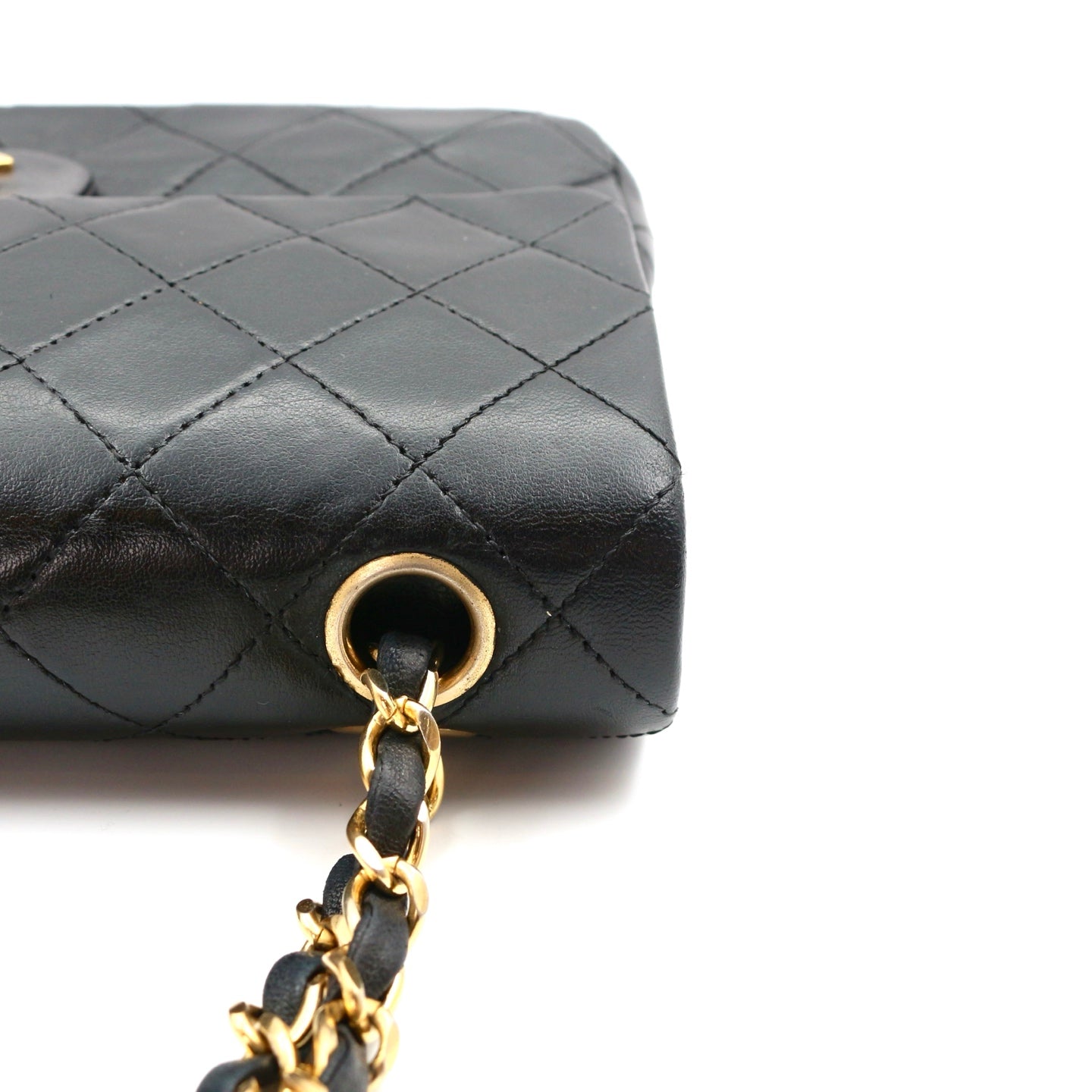 Chanel Black Lambskin Classic Flap Bag 23 Gold Hardware [Used]