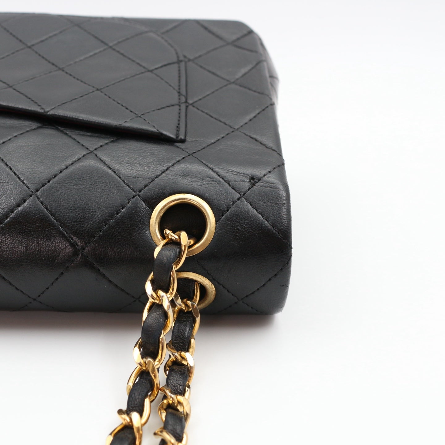 Chanel Black Lambskin Classic Flap Bag 23 Gold Hardware [Used]