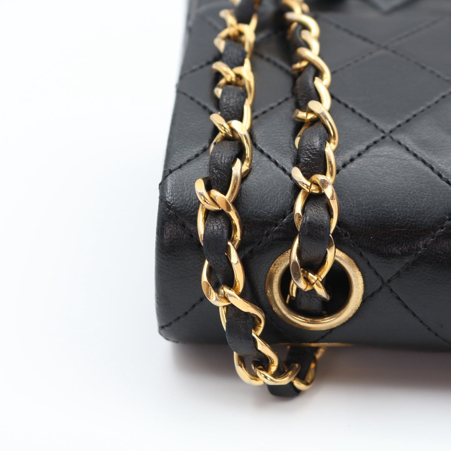 Chanel Black Lambskin Classic Flap Bag 23 Gold Hardware [Used]