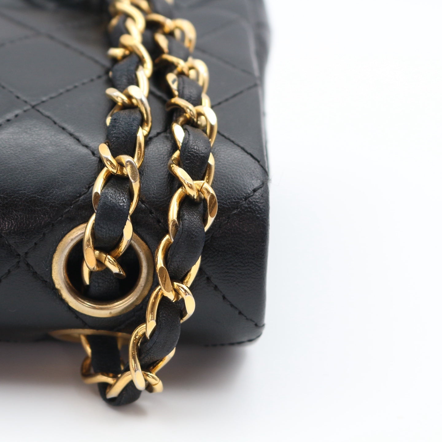 Chanel Black Lambskin Classic Flap Bag 23 Gold Hardware [Used]