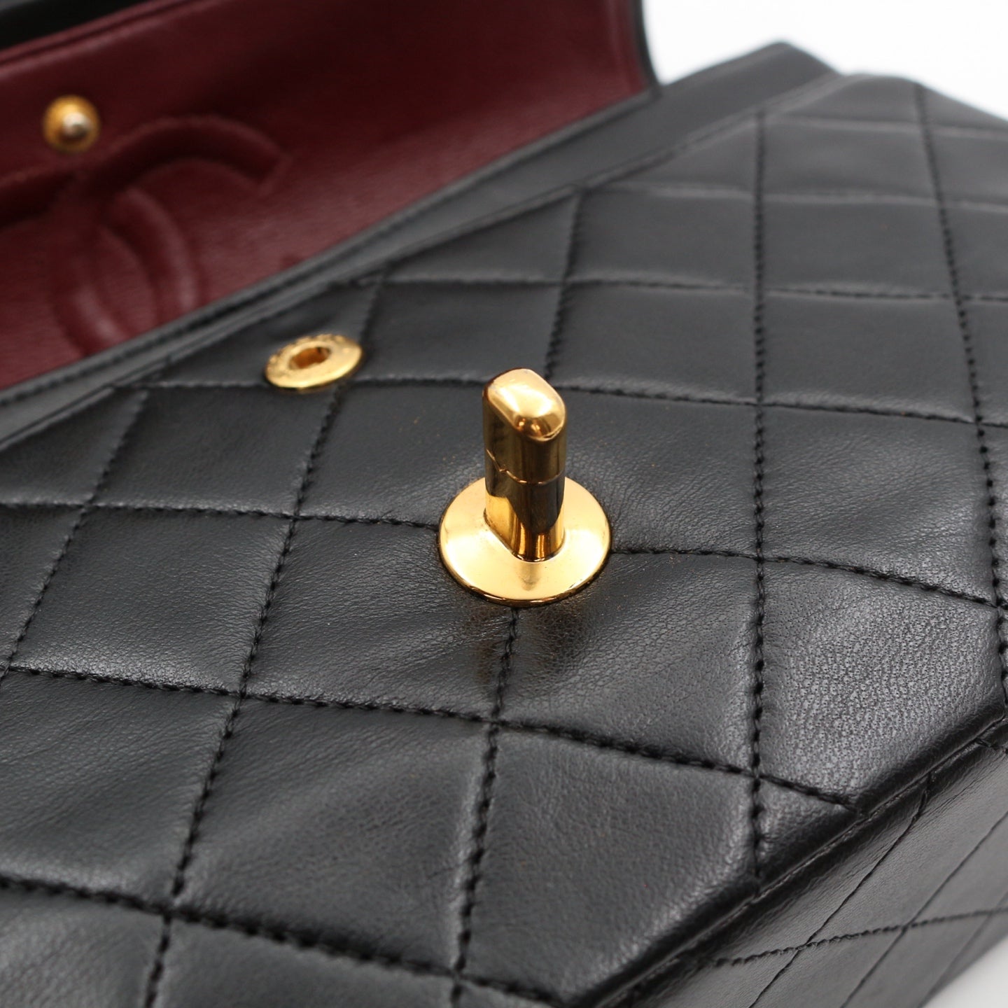Chanel Black Lambskin Classic Flap Bag 23 Gold Hardware [Used]