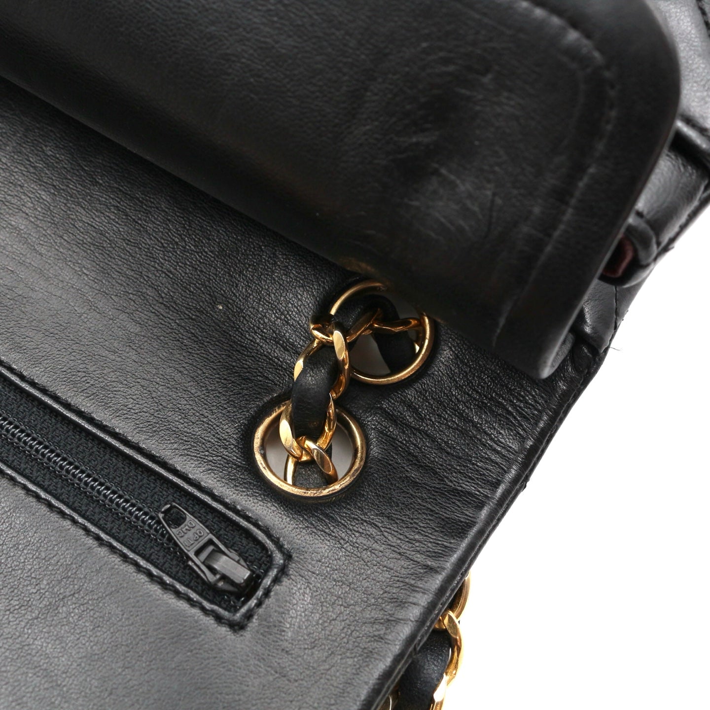 Chanel Black Lambskin Classic Flap Bag 23 Gold Hardware [Used]