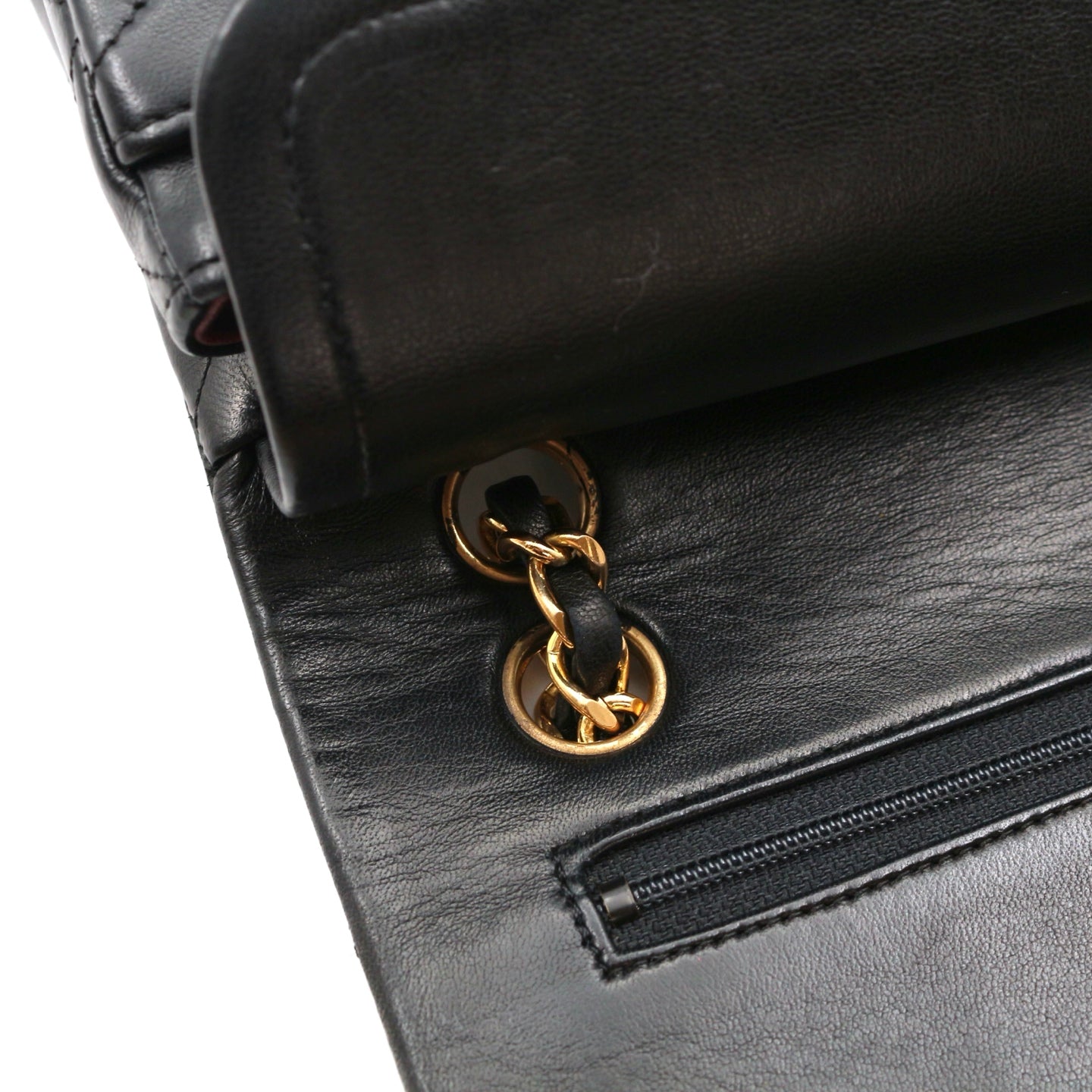 Chanel Black Lambskin Classic Flap Bag 23 Gold Hardware [Used]