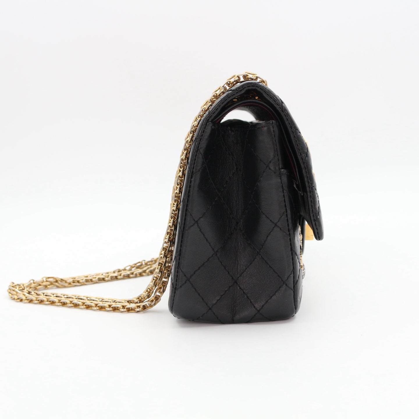 CHANEL Aged Calfskin Lucky Charms 2.55 Reissue 225 Flap Bag Black [Used]