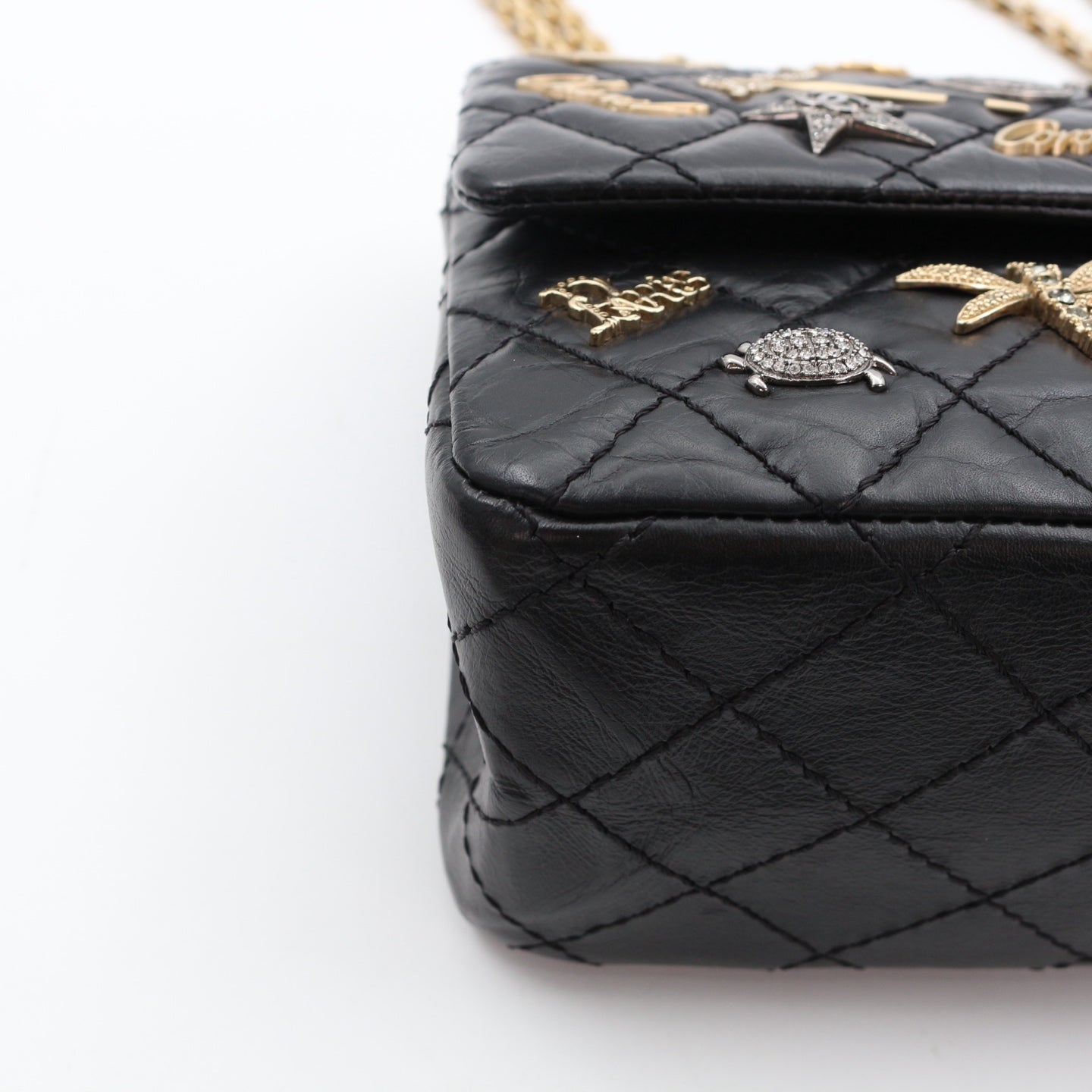 CHANEL Aged Calfskin Lucky Charms 2.55 Reissue 225 Flap Bag Black [Used]