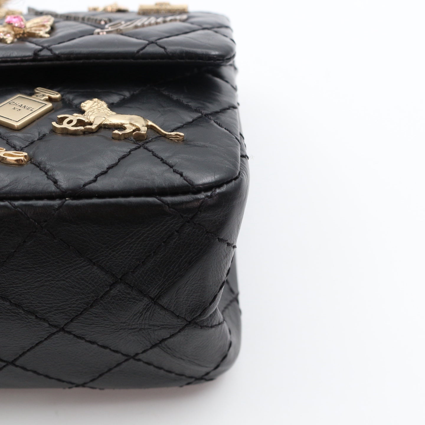 CHANEL Aged Calfskin Lucky Charms 2.55 Reissue 225 Flap Bag Black [Used]