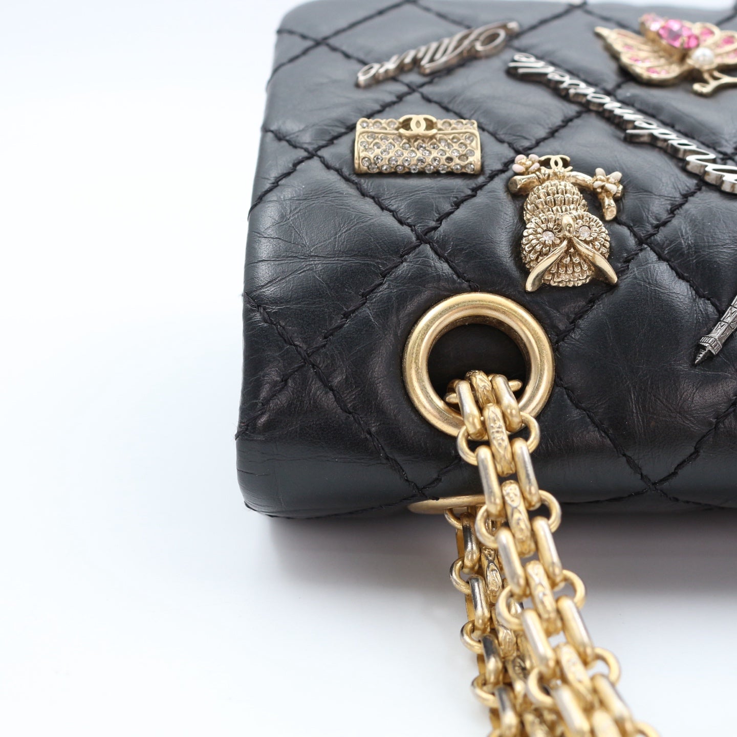 CHANEL Aged Calfskin Lucky Charms 2.55 Reissue 225 Flap Bag Black [Used]