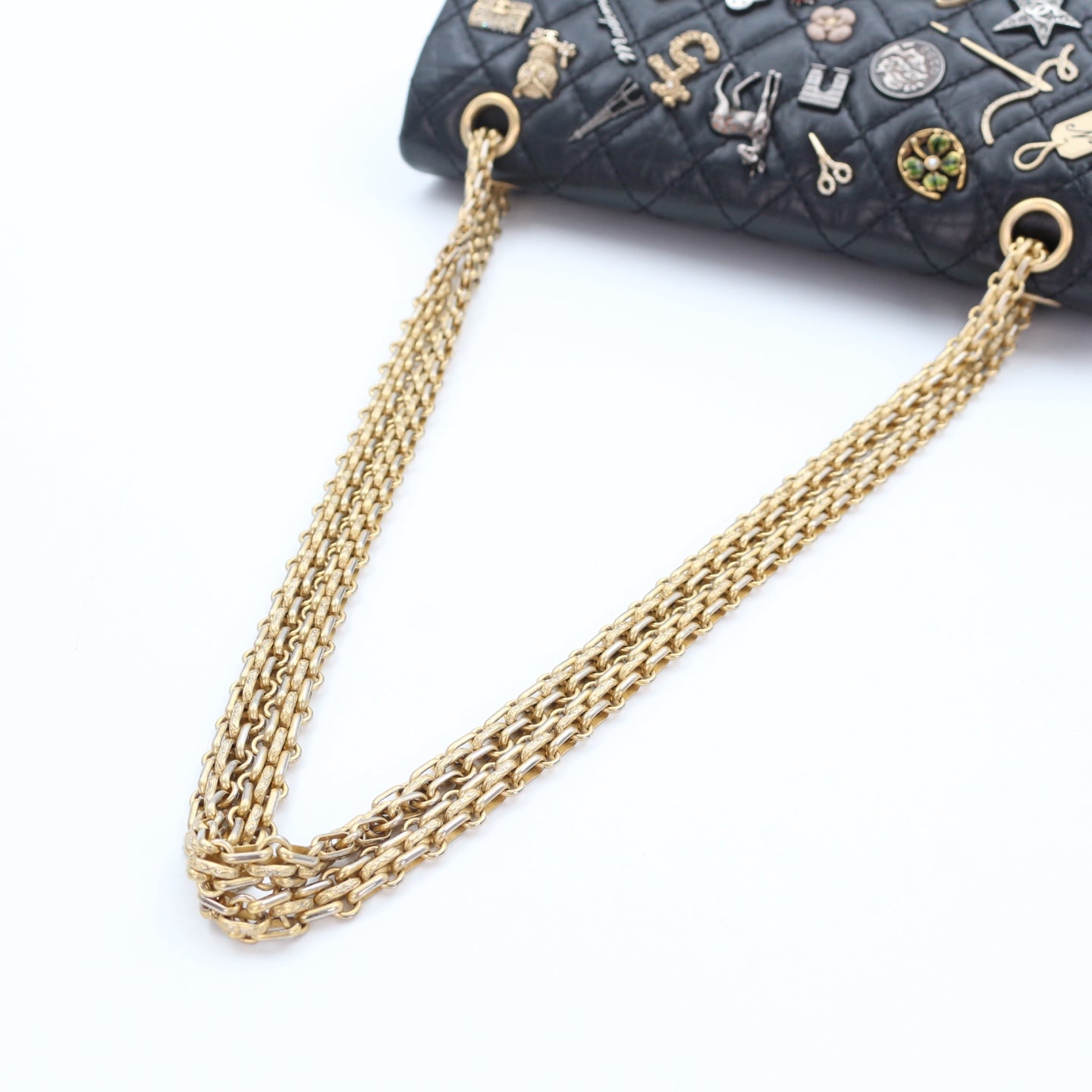 CHANEL Aged Calfskin Lucky Charms 2.55 Reissue 225 Flap Bag Black [Used]