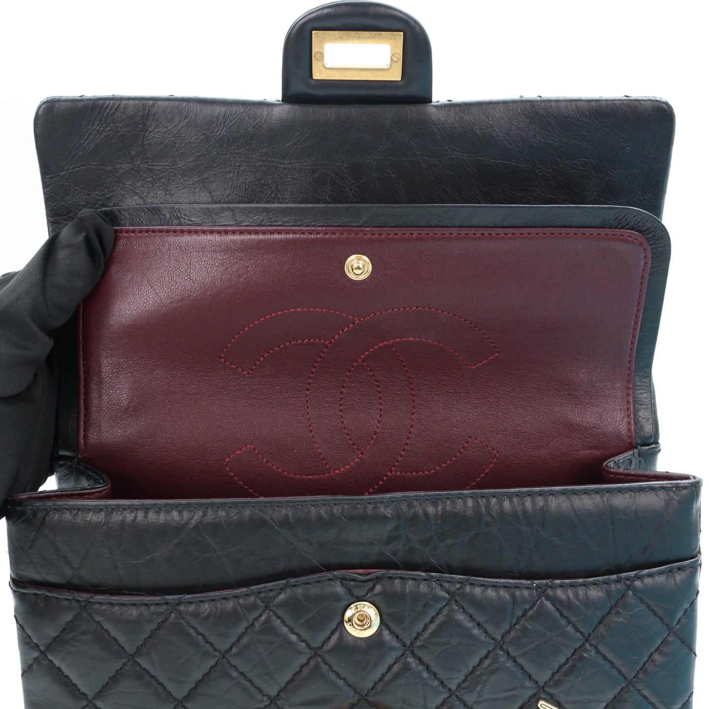 CHANEL Aged Calfskin Lucky Charms 2.55 Reissue 225 Flap Bag Black [Used]