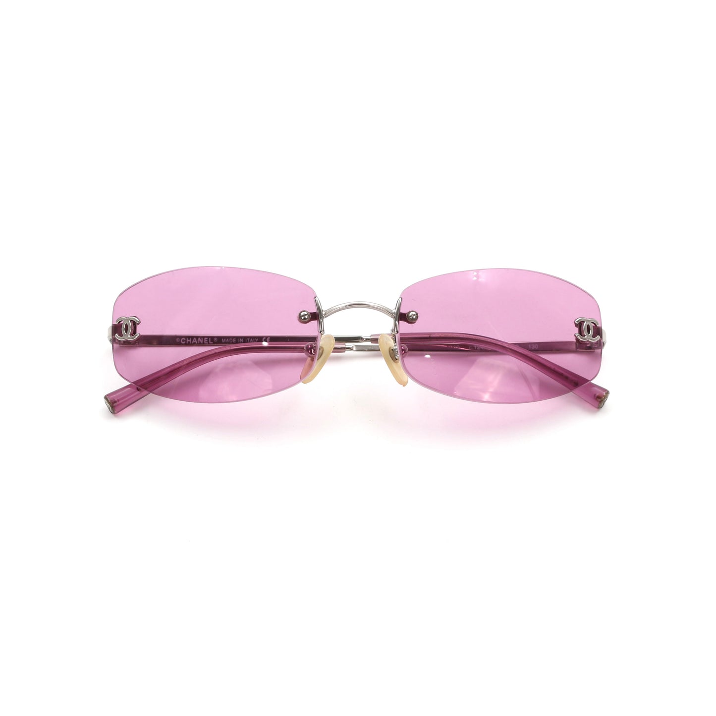 Chanel Pink Rimless Vintage Sunglasses [Used]