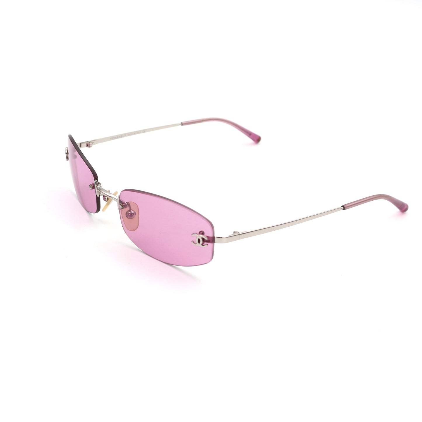 Chanel Pink Rimless Vintage Sunglasses [Used]