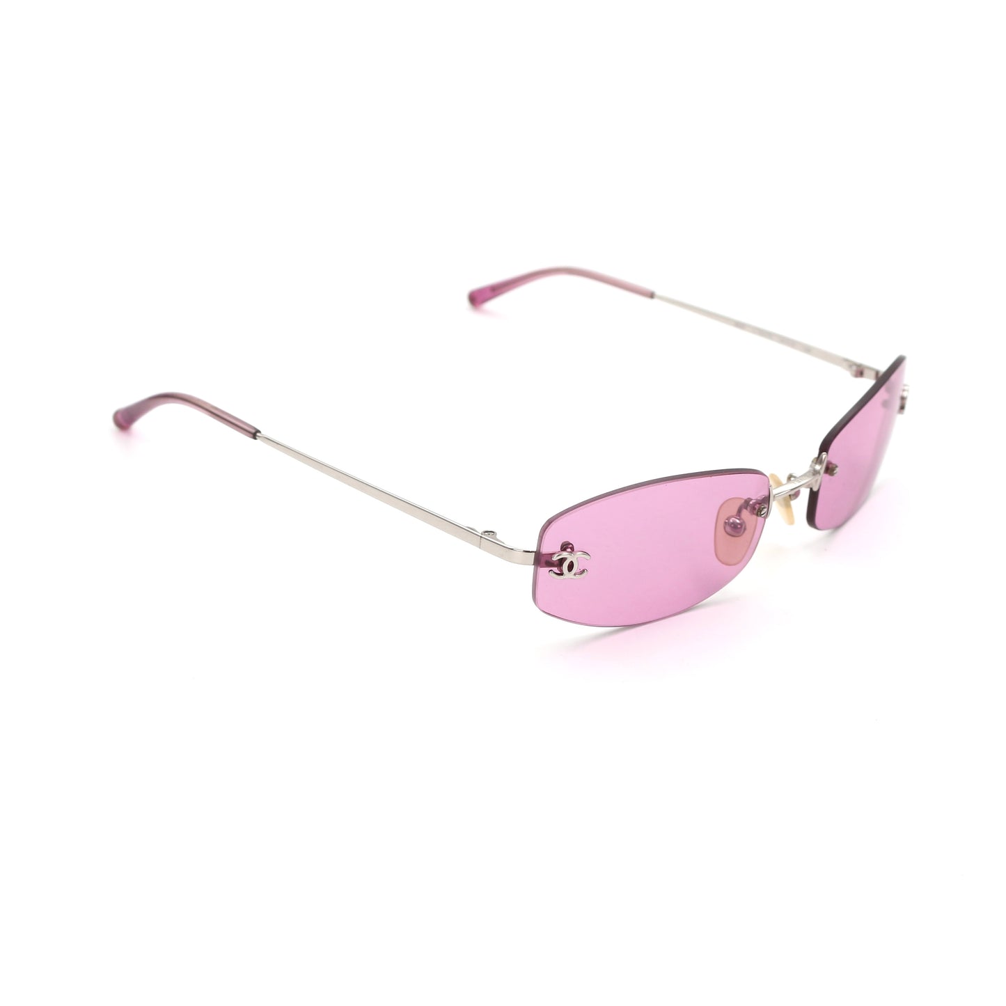 Chanel Pink Rimless Vintage Sunglasses [Used]