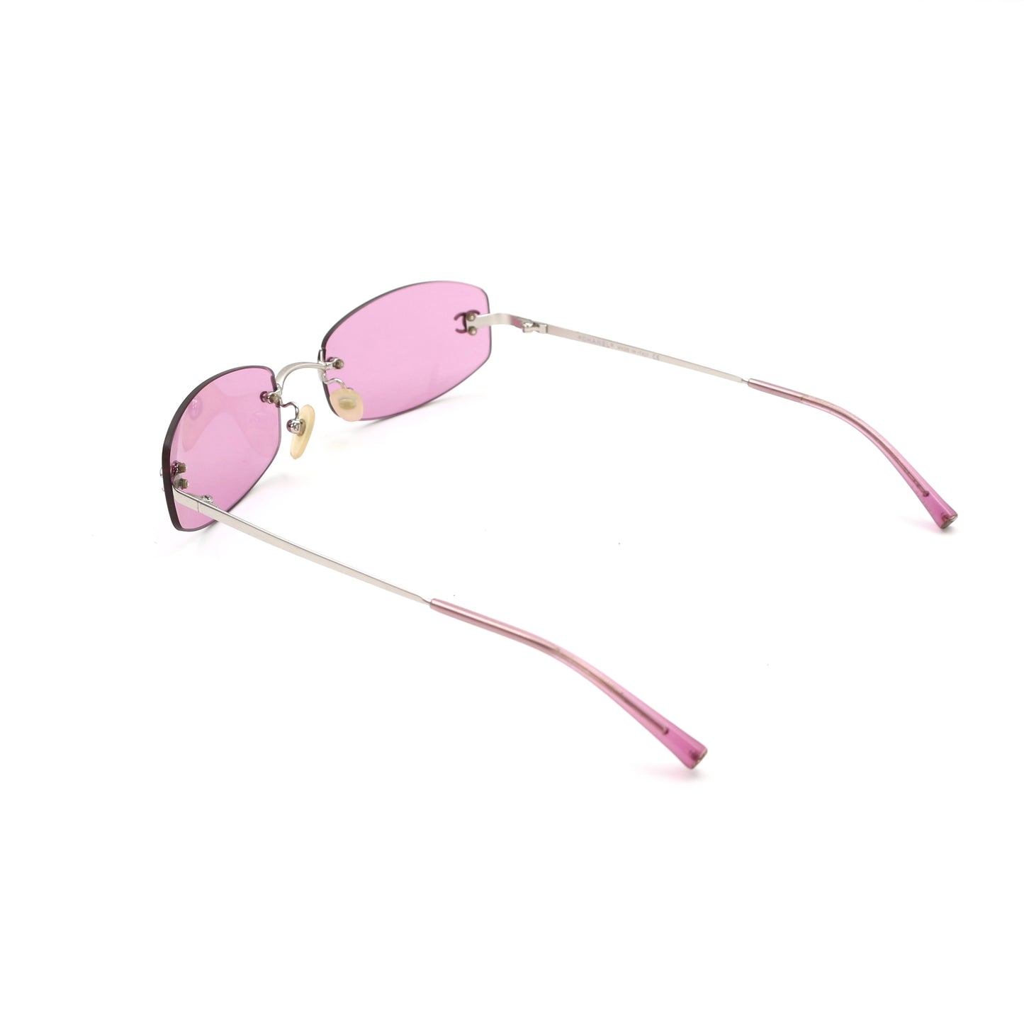 Chanel Pink Rimless Vintage Sunglasses [Used]