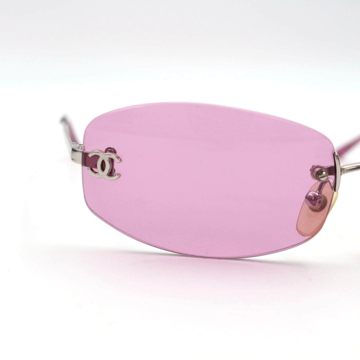 Chanel Pink Rimless Vintage Sunglasses [Used]