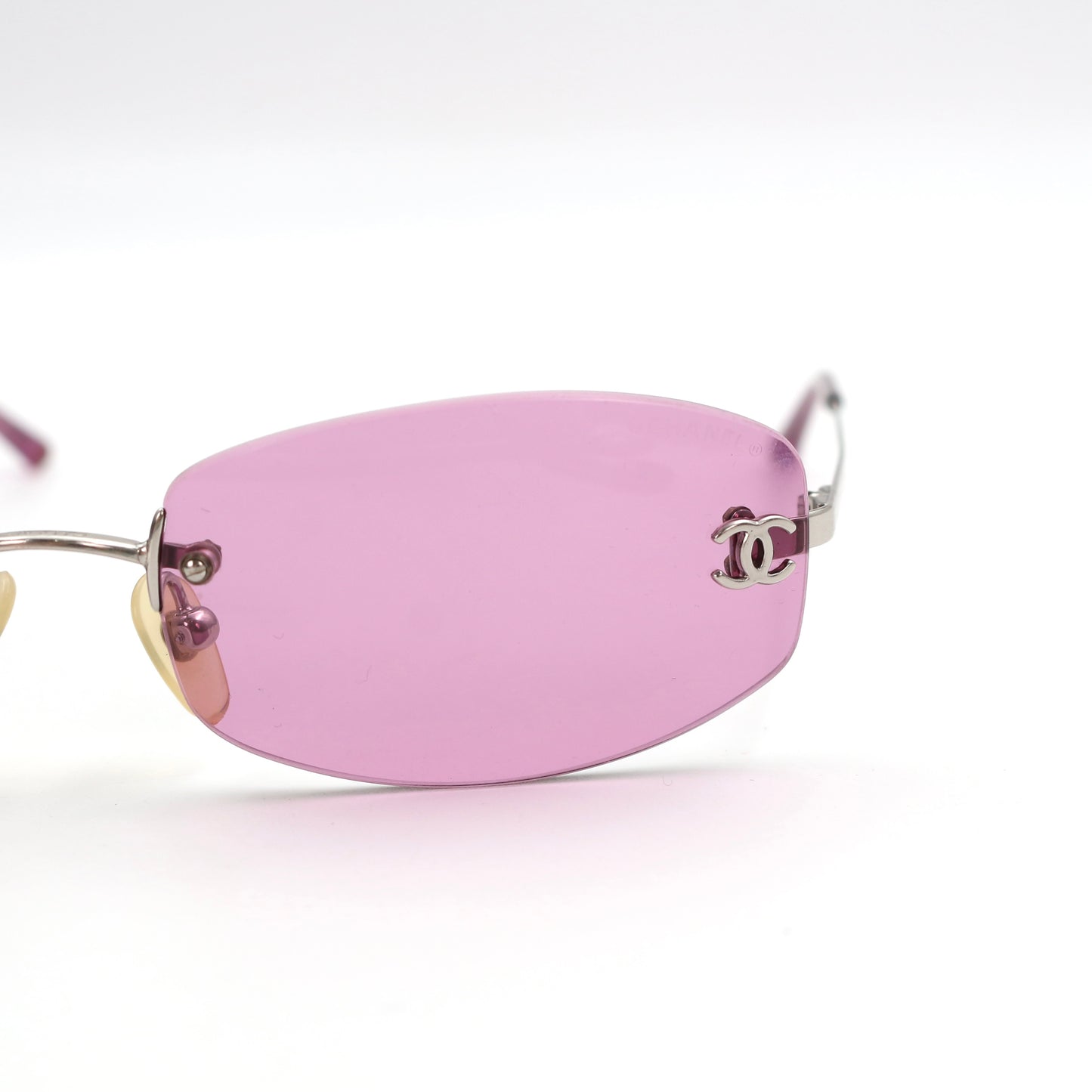 Chanel Pink Rimless Vintage Sunglasses [Used]