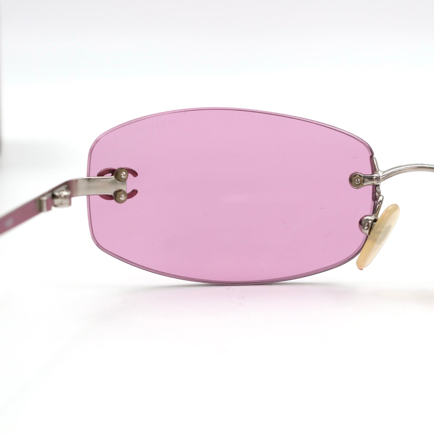 Chanel Pink Rimless Vintage Sunglasses [Used]