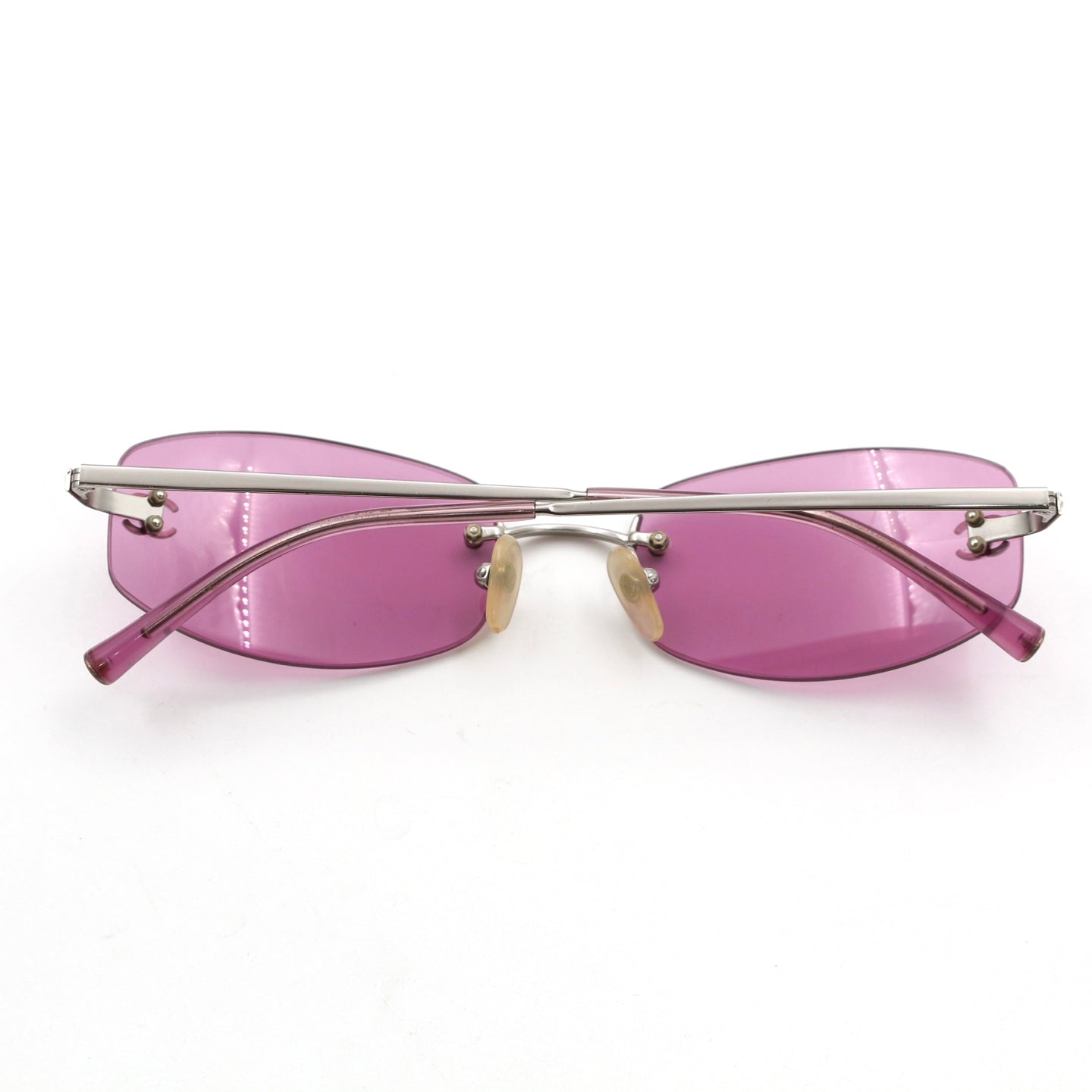 Chanel Pink Rimless Vintage Sunglasses [Used]