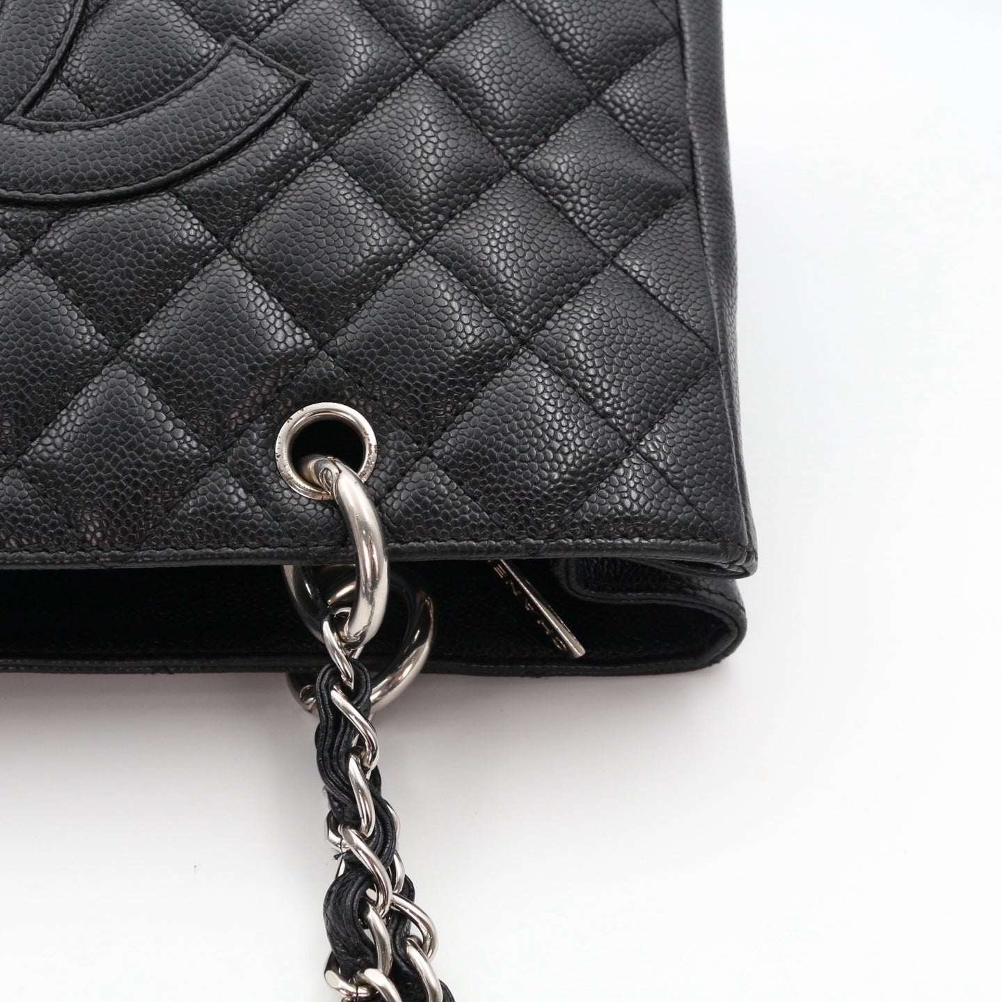 CHANEL Black Caviar GST Tote Bag Silver Hardware [Used]