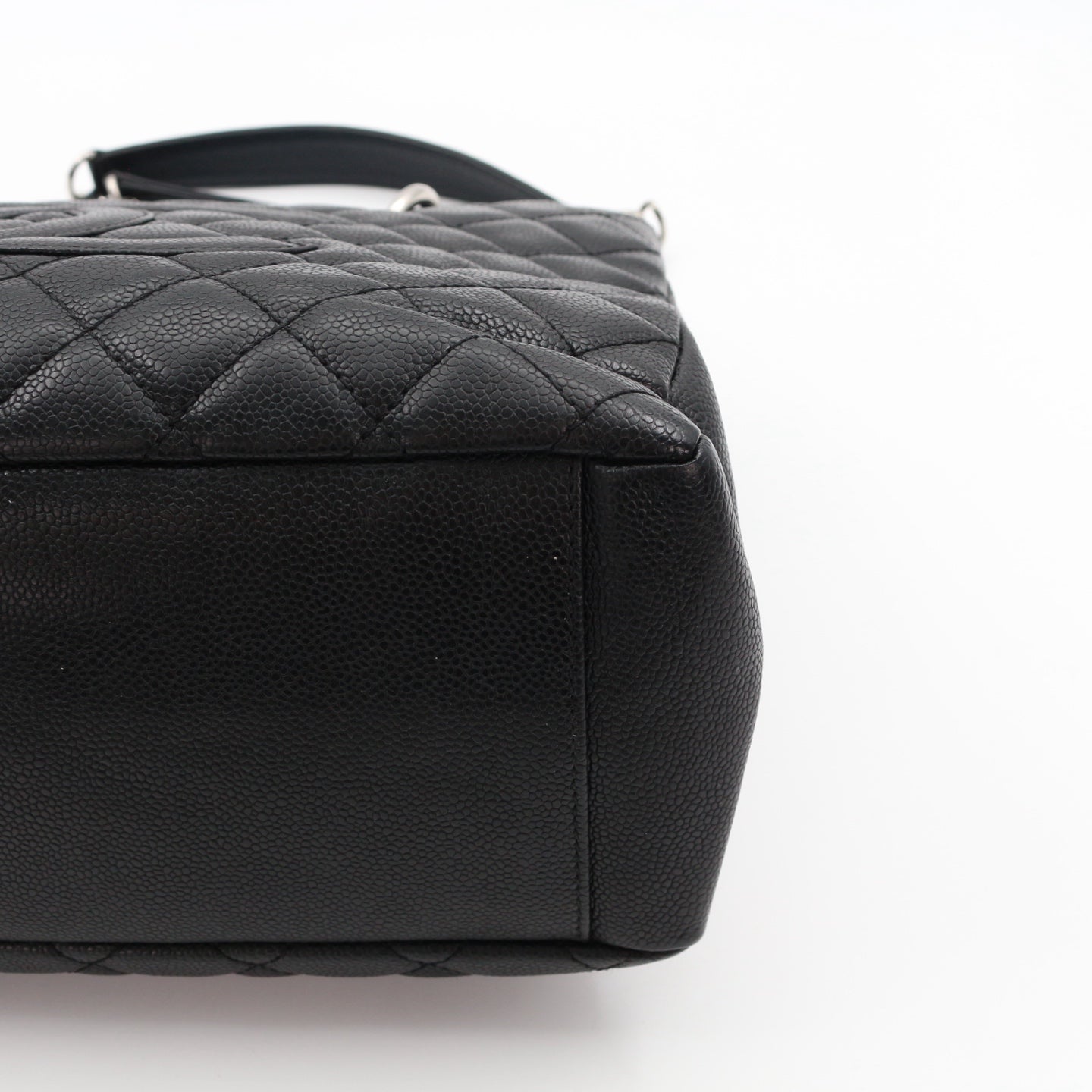 CHANEL Black Caviar GST Tote Bag Silver Hardware [Used]