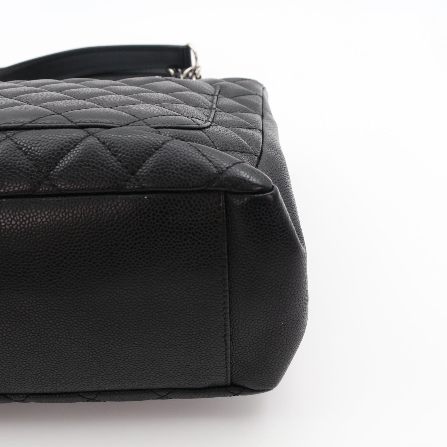 CHANEL Black Caviar GST Tote Bag Silver Hardware [Used]