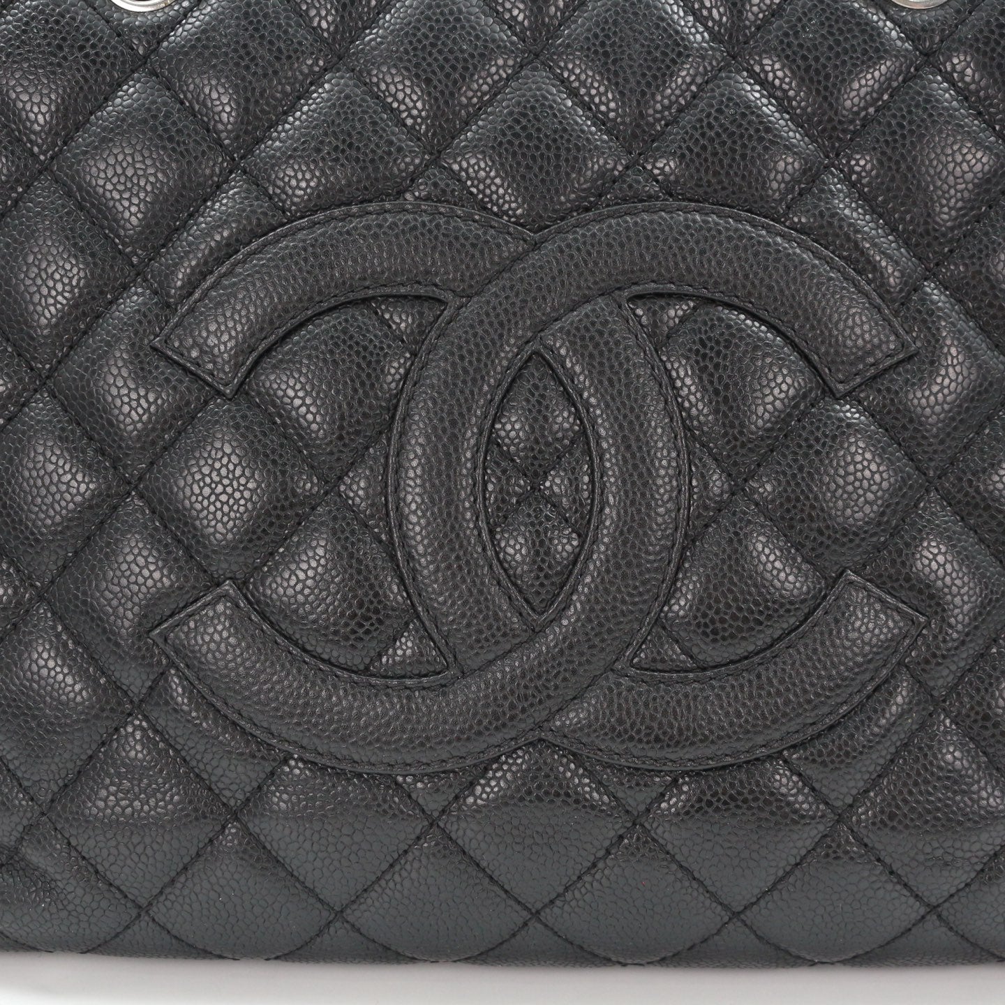 CHANEL Black Caviar GST Tote Bag Silver Hardware [Used]