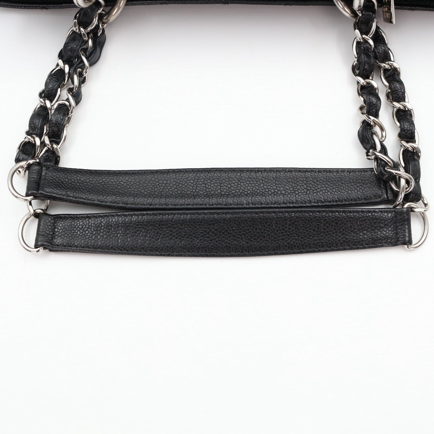 CHANEL Black Caviar GST Tote Bag Silver Hardware [Used]