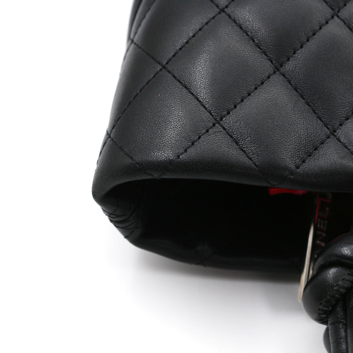 CHANEL Black Lambskin Cambon Tote Bag [Used]