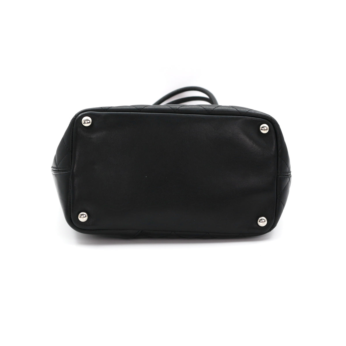 CHANEL Black Lambskin Cambon Tote Bag [Used]