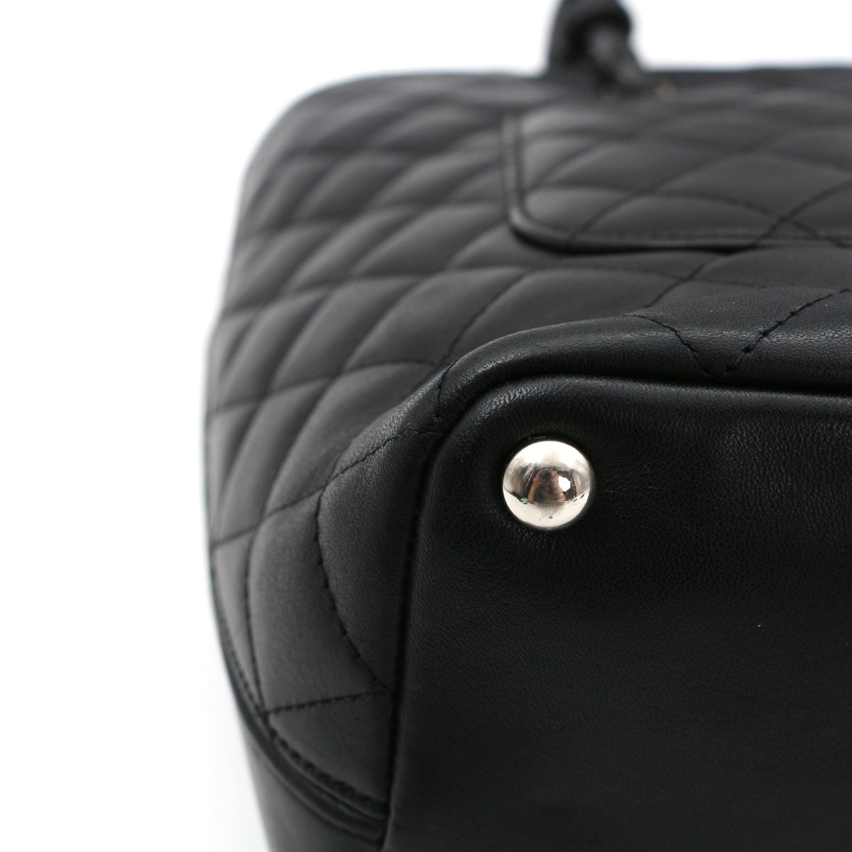CHANEL Black Lambskin Cambon Tote Bag [Used]