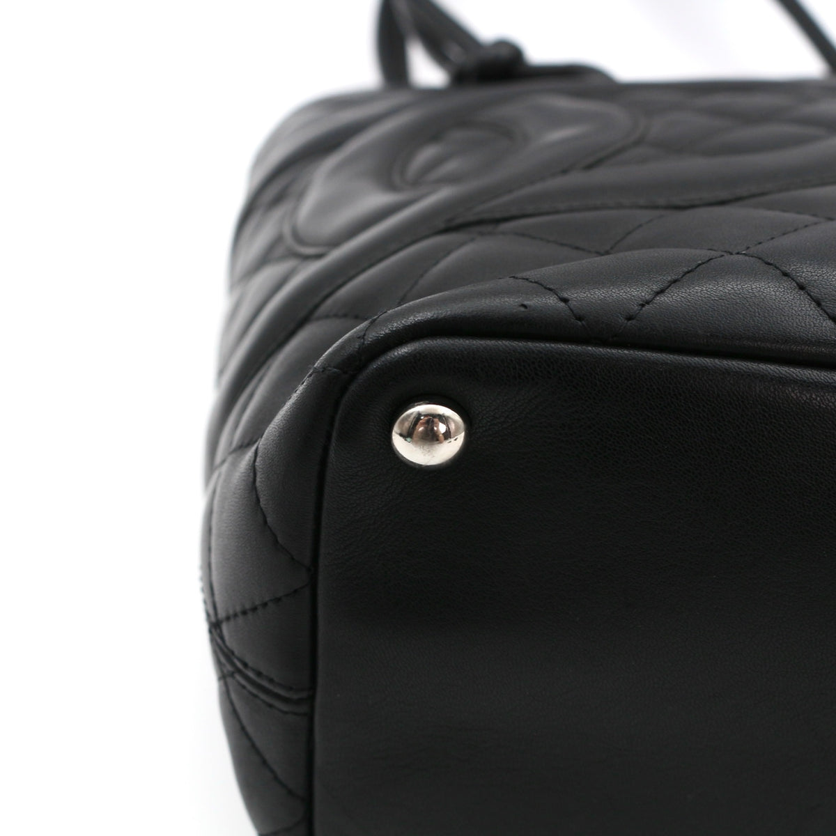 CHANEL Black Lambskin Cambon Tote Bag [Used]