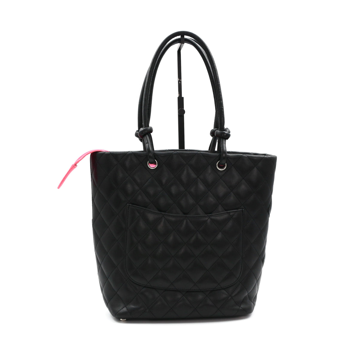 CHANEL Black Lambskin Cambon Tote Bag [Used]