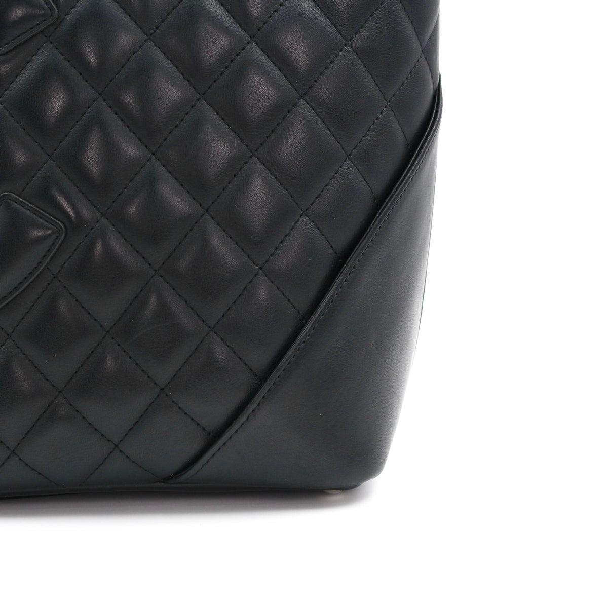 CHANEL Black Lambskin Cambon Tote Bag [Used]