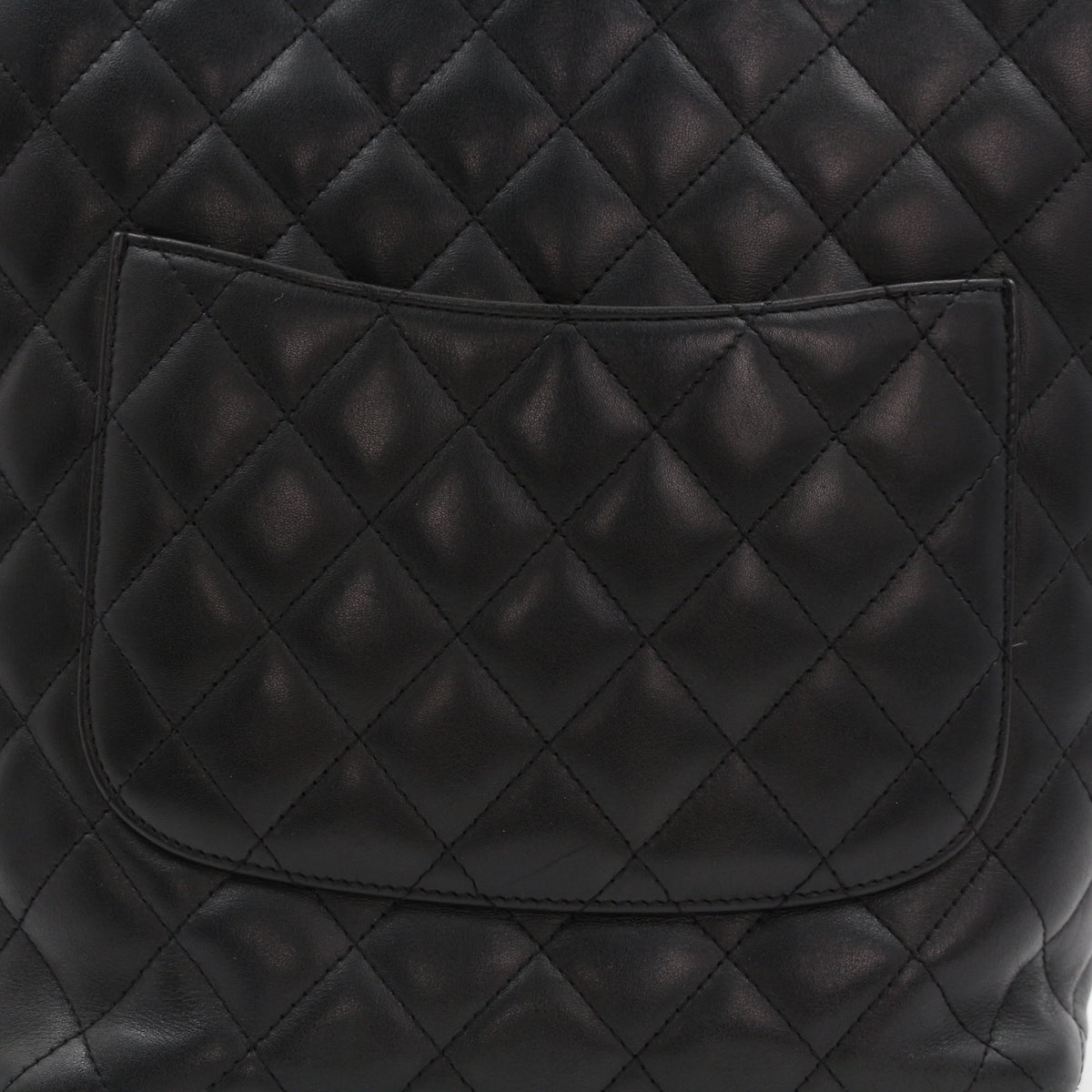 CHANEL Black Lambskin Cambon Tote Bag [Used]