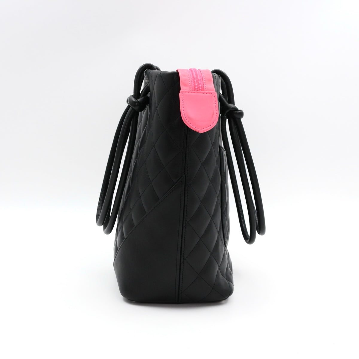 CHANEL Black Lambskin Cambon Tote Bag [Used]
