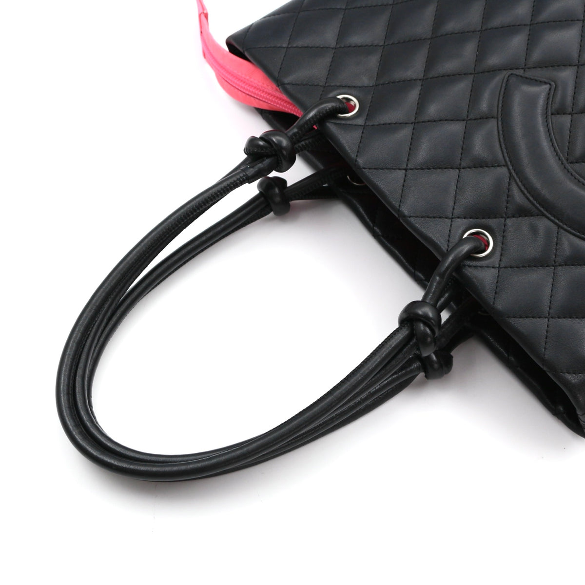 CHANEL Black Lambskin Cambon Tote Bag [Used]