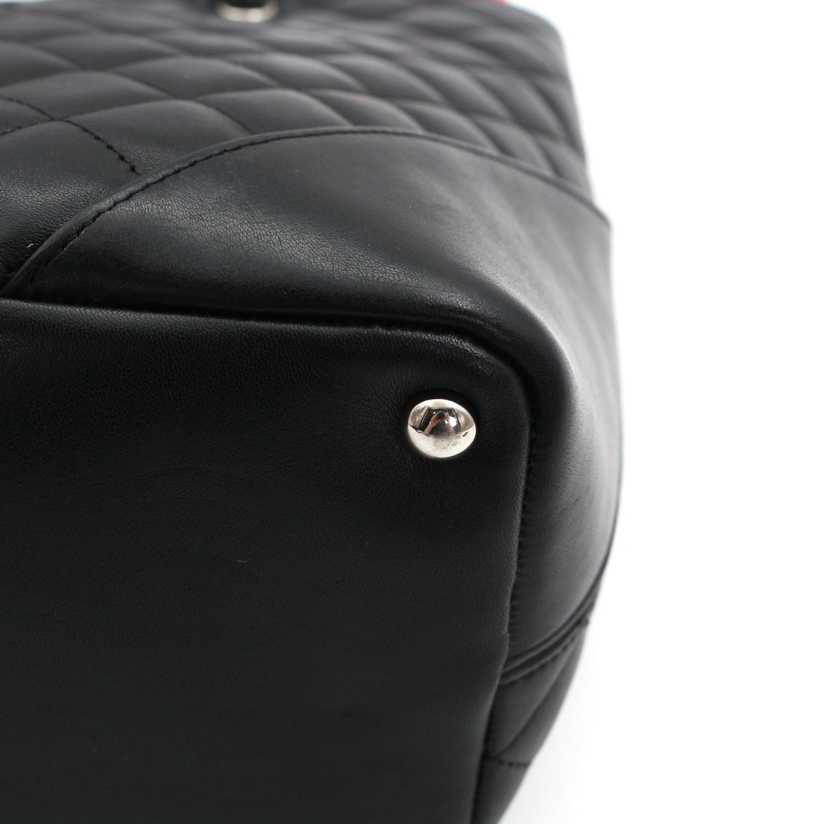 CHANEL Black Lambskin Cambon Tote Bag [Used]