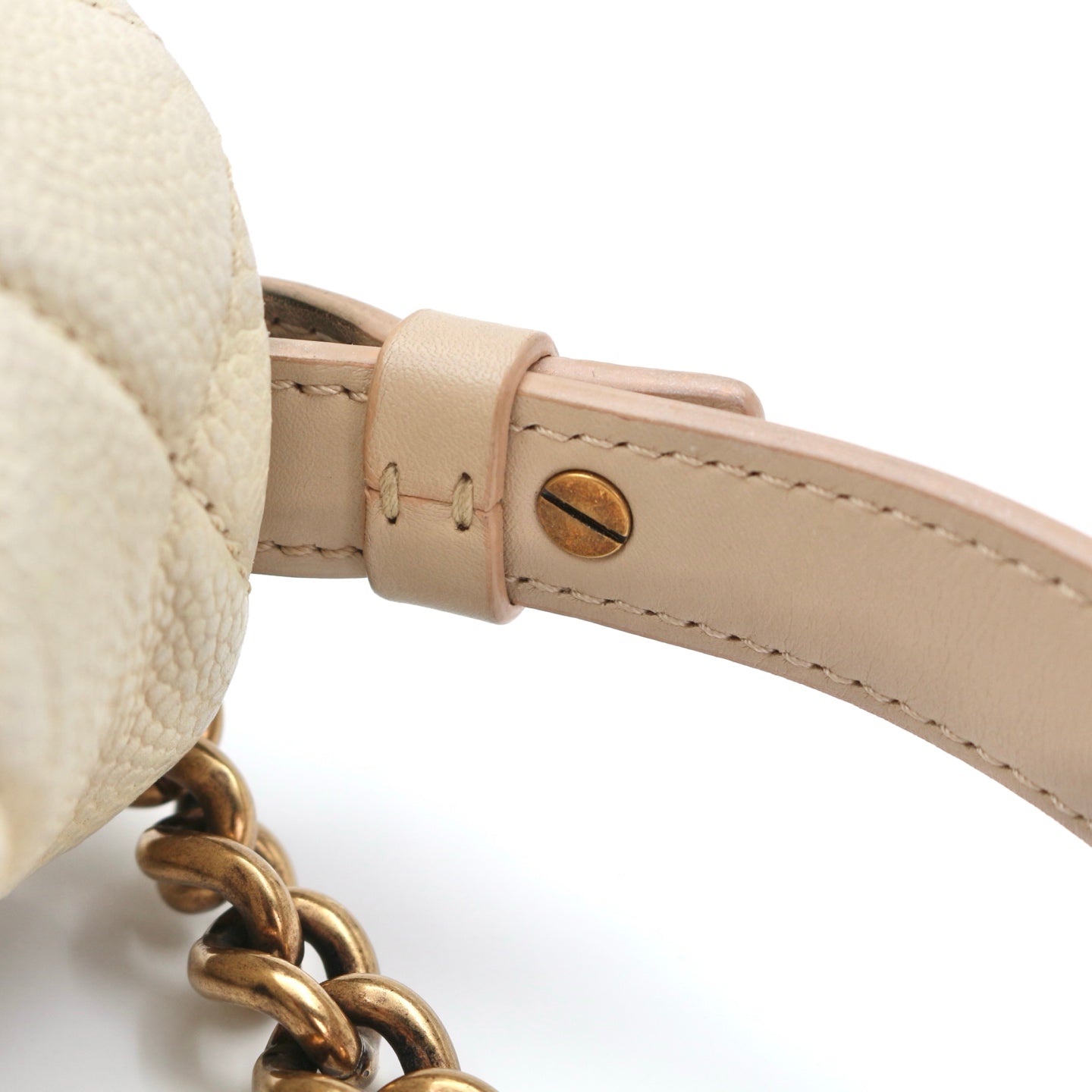 Chanel Cloud Tote Beige Calfskin Aged Gold CC 2Way Large Tote Bag[Used]