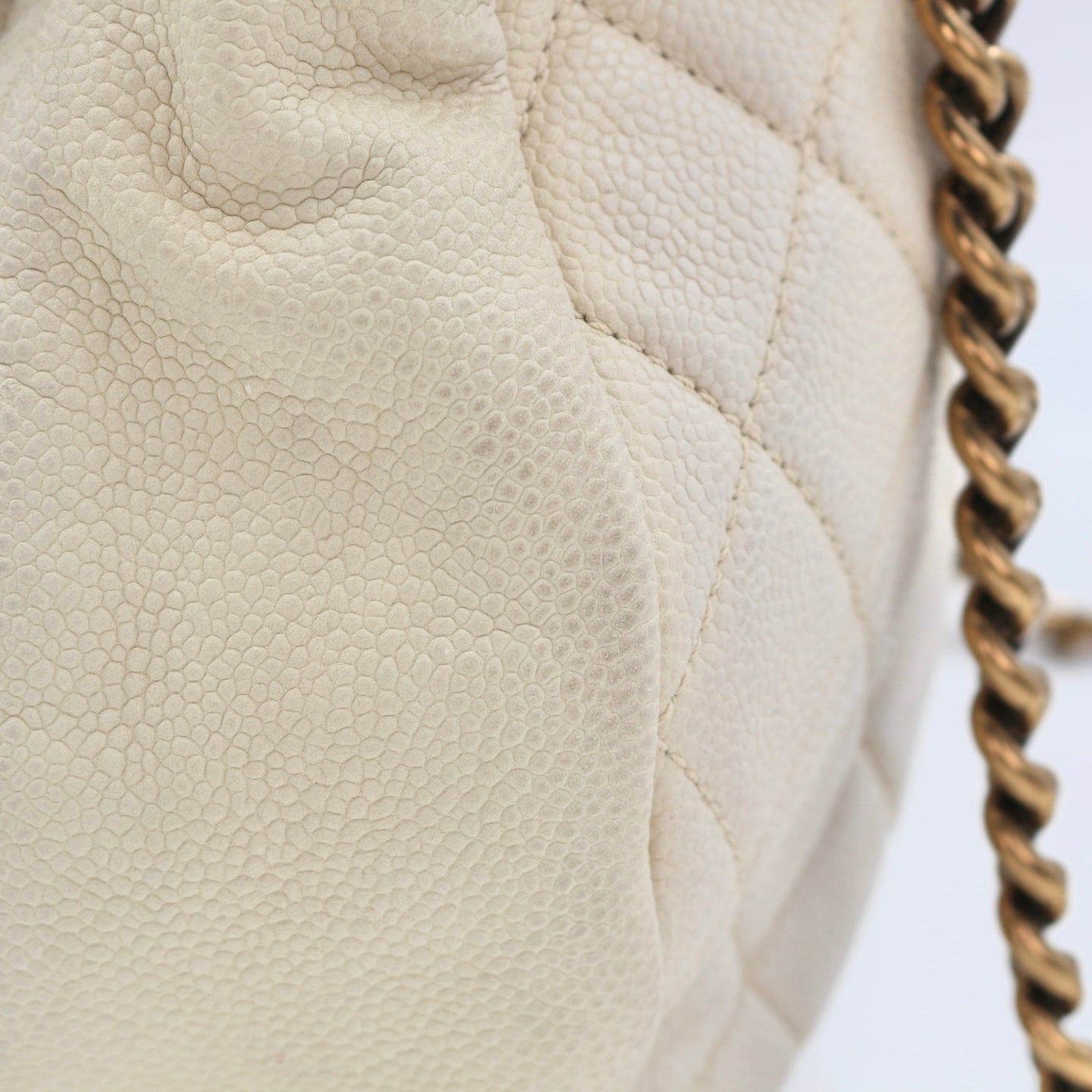 Chanel Cloud Tote Beige Calfskin Aged Gold CC 2Way Large Tote Bag[Used]