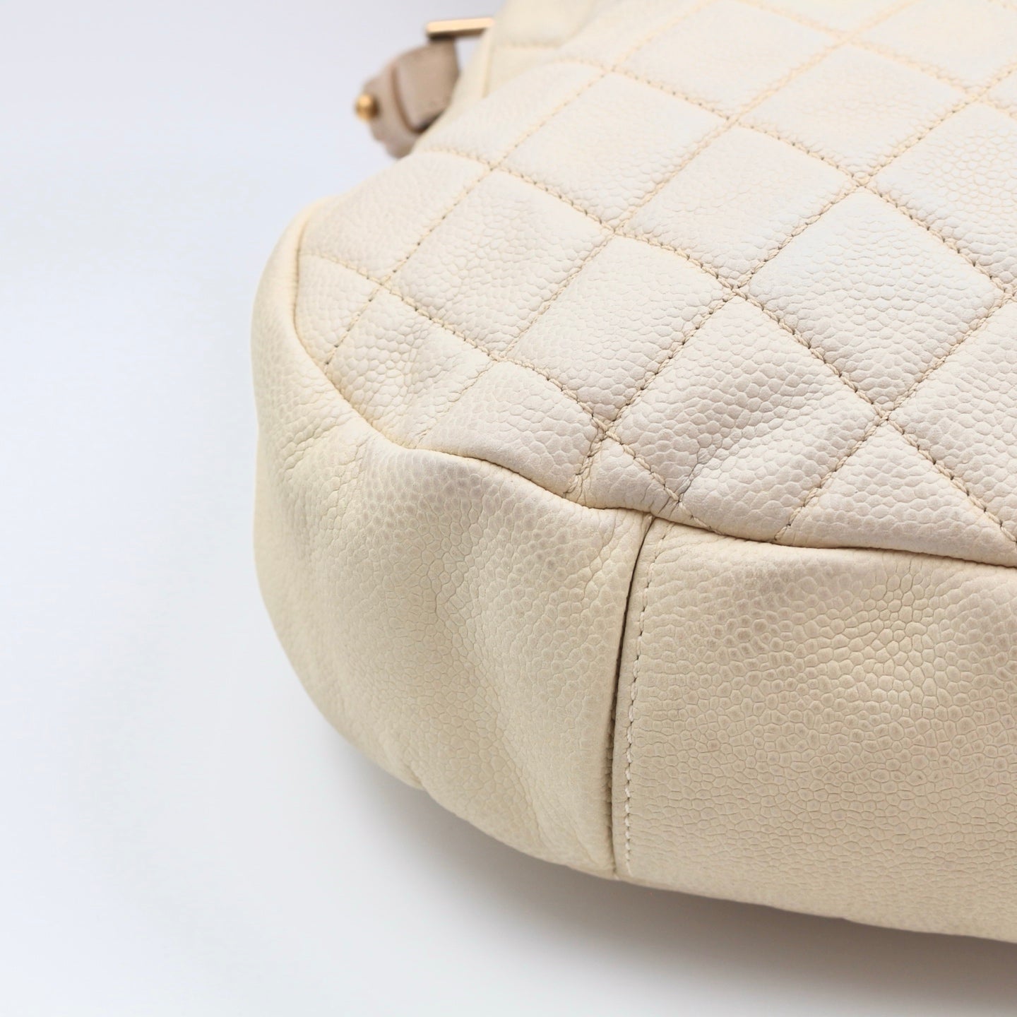 Chanel Cloud Tote Beige Calfskin Aged Gold CC 2Way Large Tote Bag[Used]